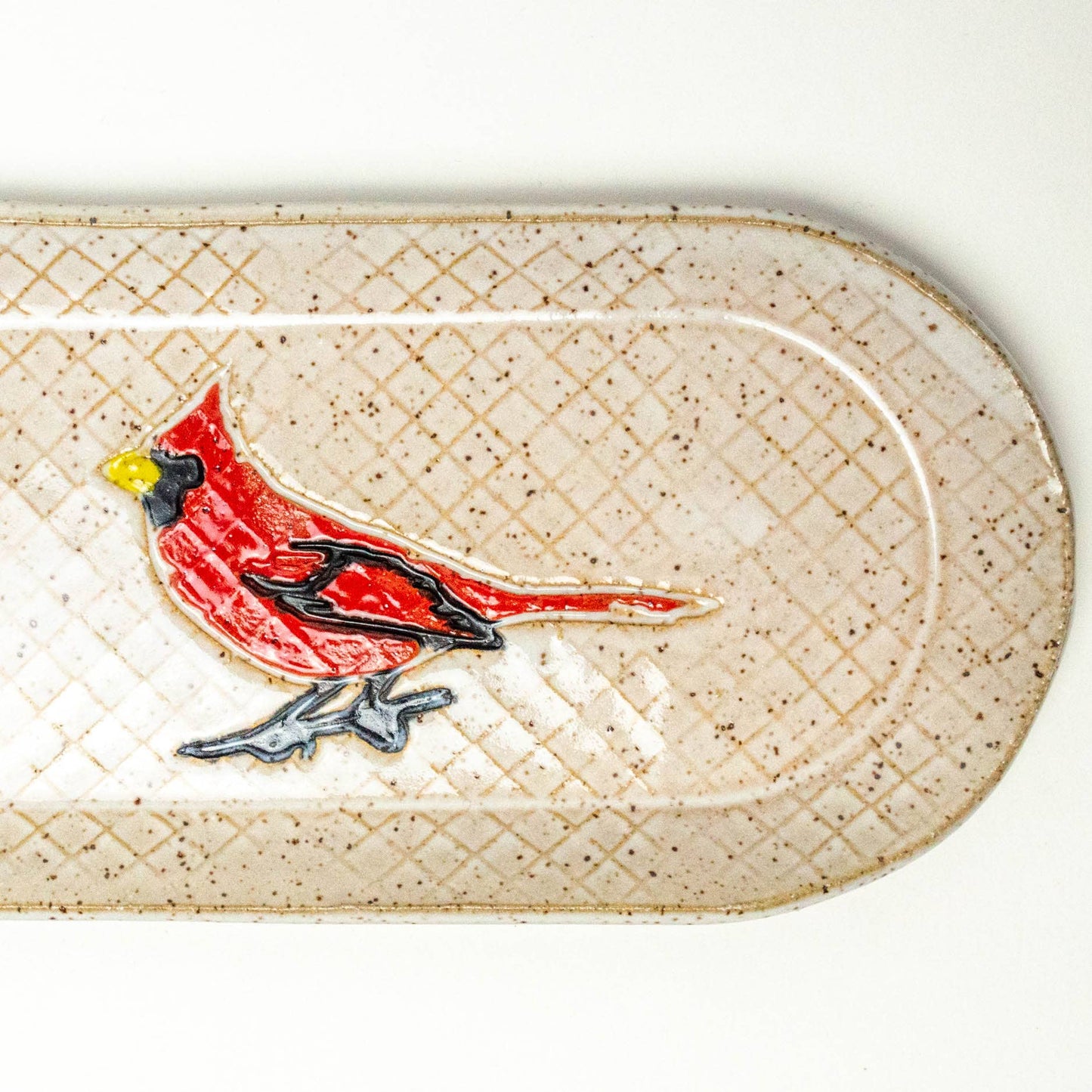 Cardinal Pattern Ceramic Platter