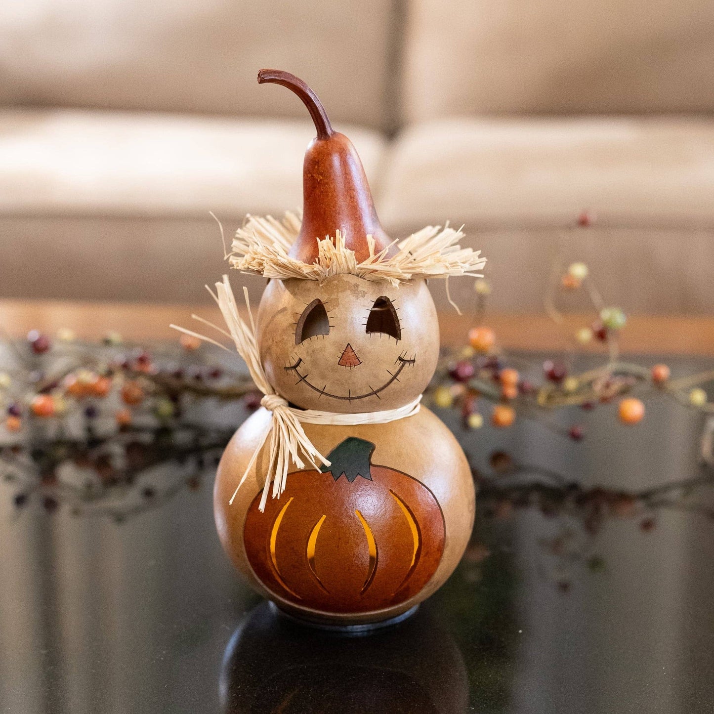 Hollis Scarecrow Gourd - Miniature