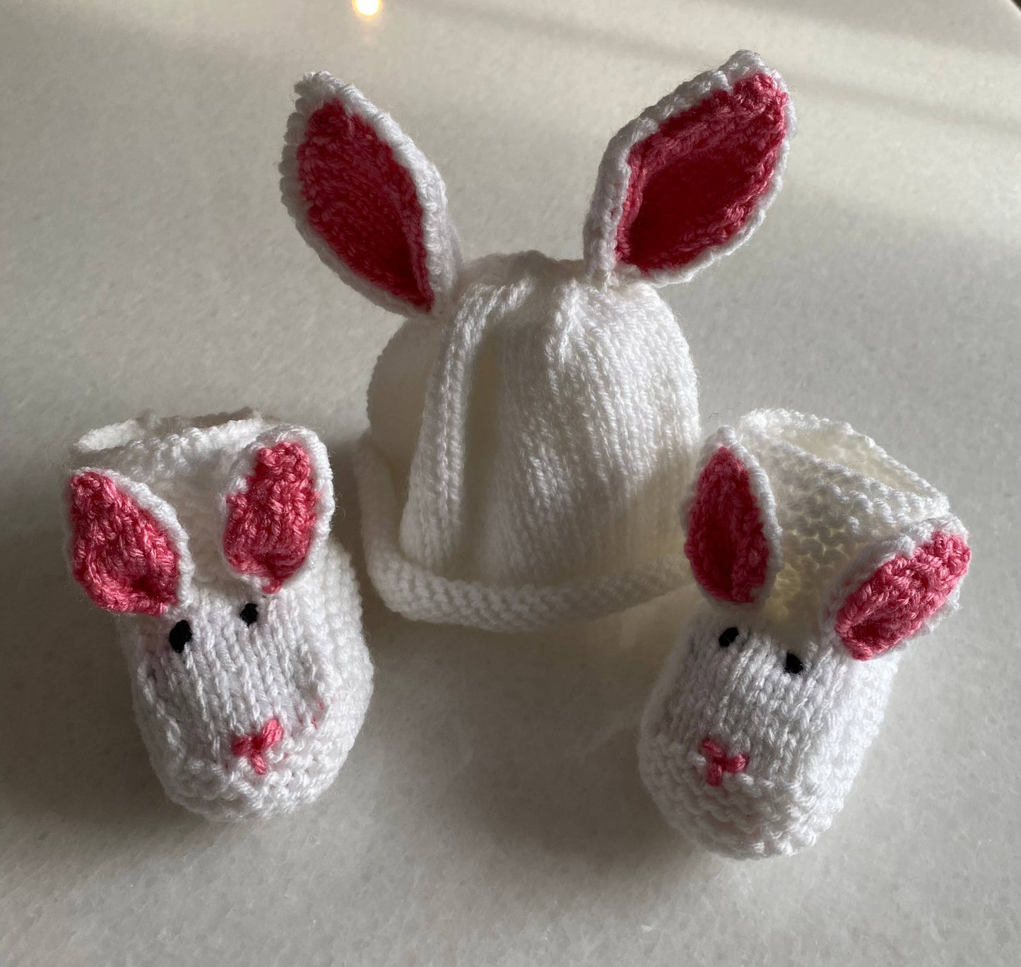 Baby Bunny Hat & Bootie Set