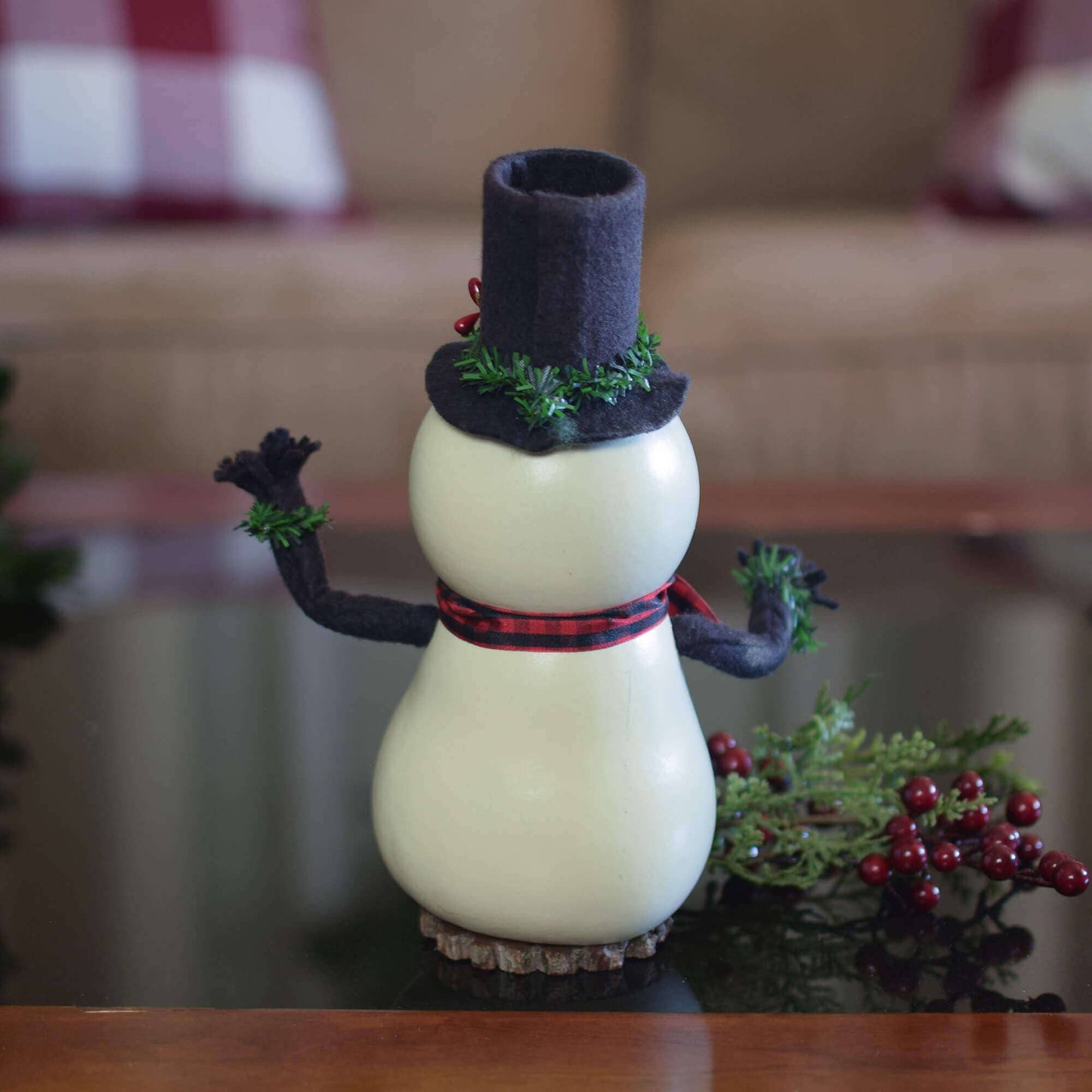 Hand-Crafted Snowman Gourd - Windsor Small