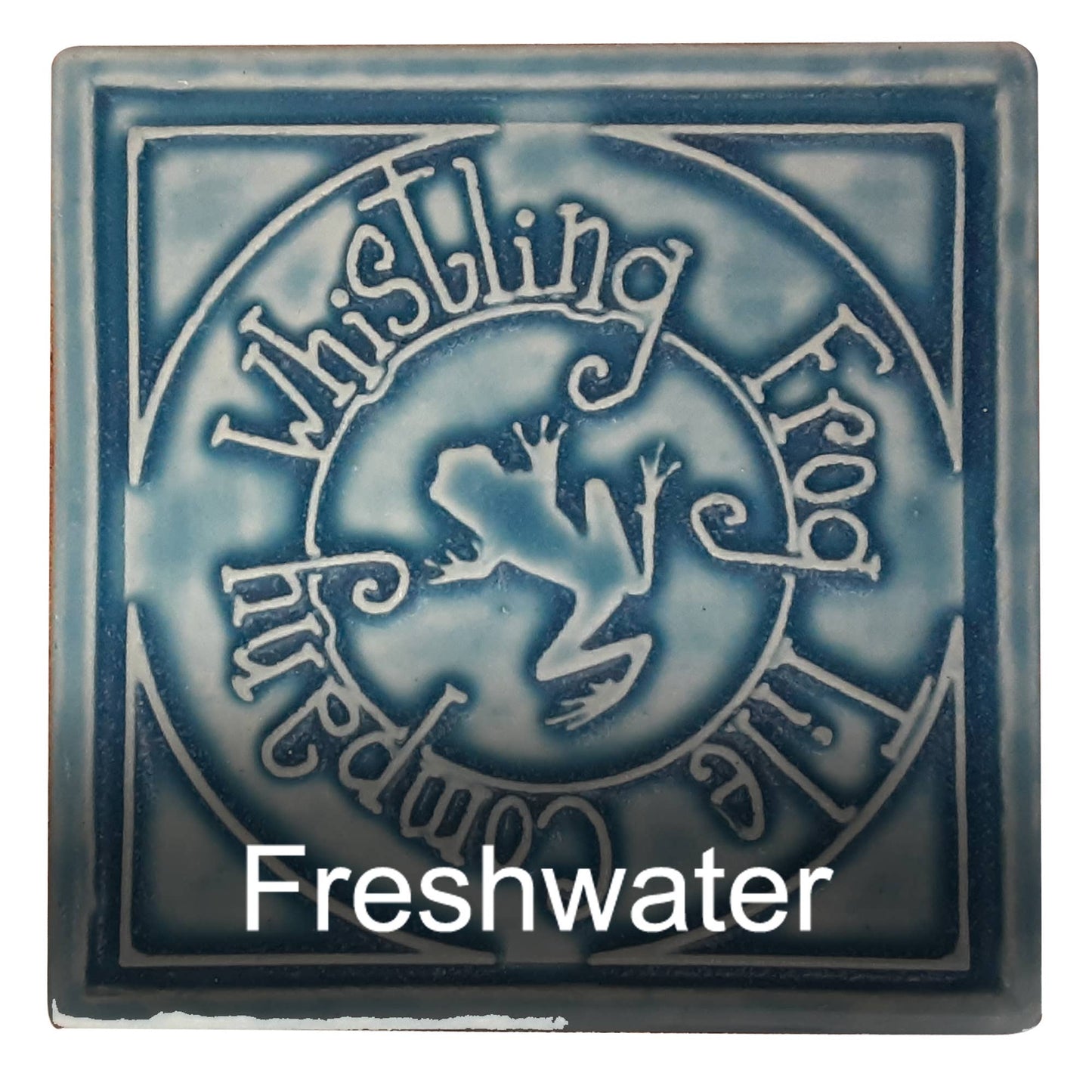 Owl Friends Art Tile 4x4": Fresh Water Blue Glaze