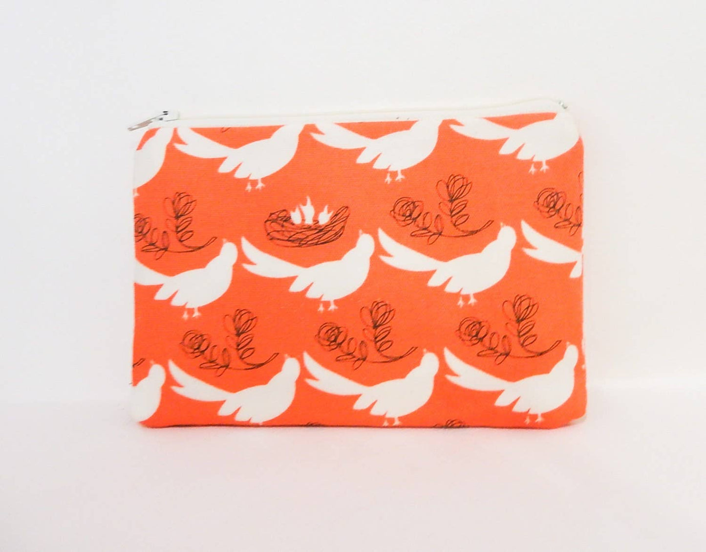 Bird w/ Nest Pouch - Orange