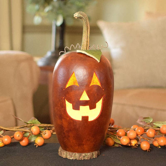 Pumpkin Gourd Luminary - Lucas Small Tall Lit