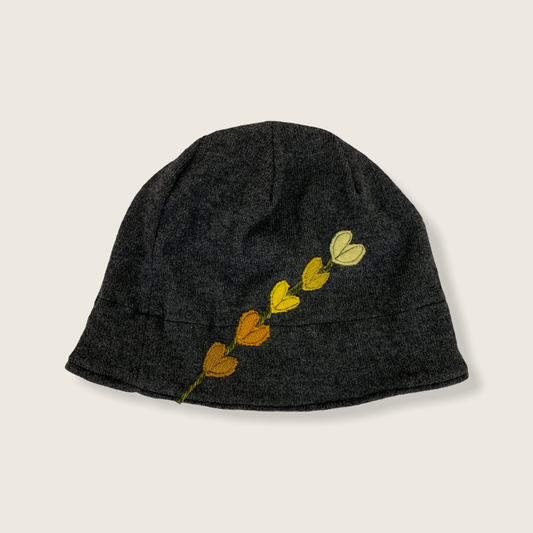 Wool Hat-Lupine: Yellow on Charcoal / One Size Fits Most