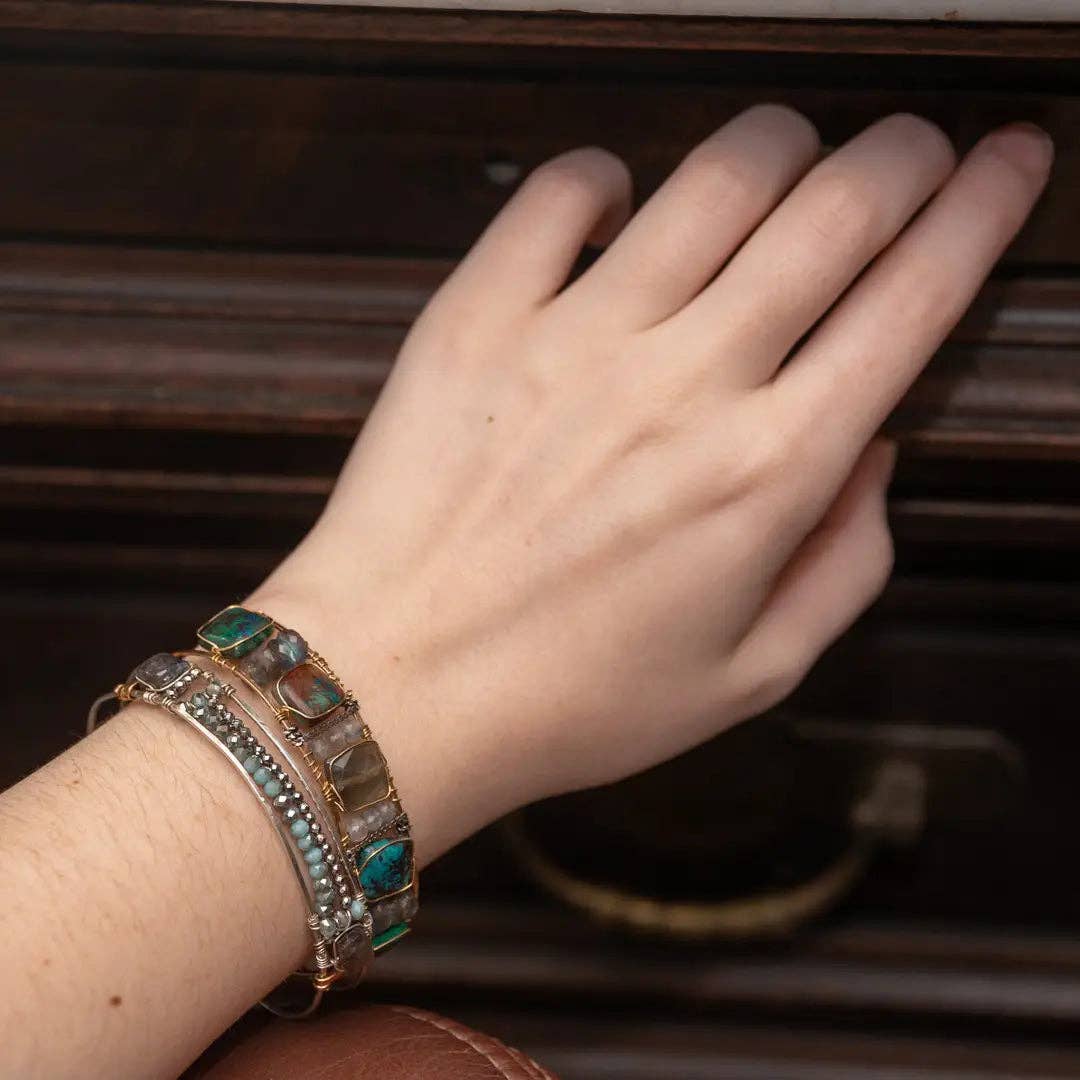 Promenade Chrysocolla Cuff Bracelet B376