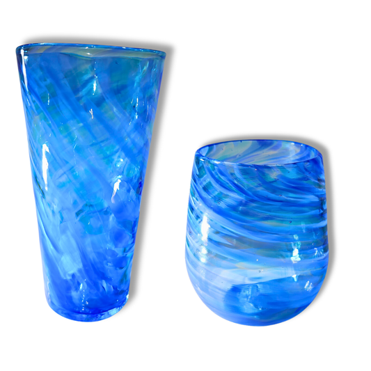 Mixed Drinks Glassware/Drinkware Tumblers Stemless Wine Pint: Blue / Stemless Glass