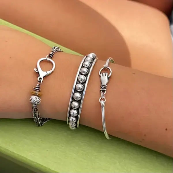 "Never Let Go" Sterling Bangle: 7"