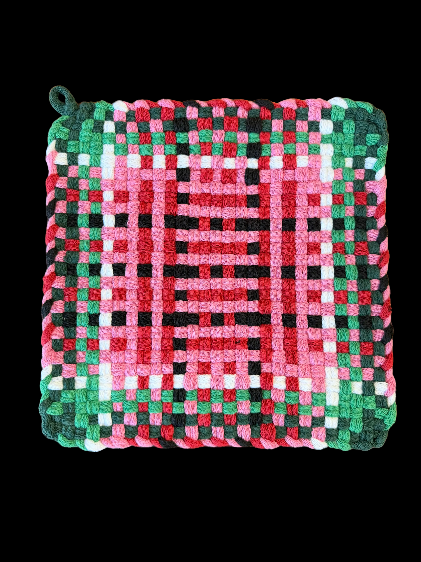 8x8 Hand-Loomed Kitchen Textile - "Watermelon Time"