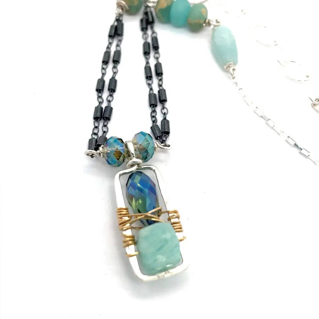 Gemstone Box Necklace 83450N