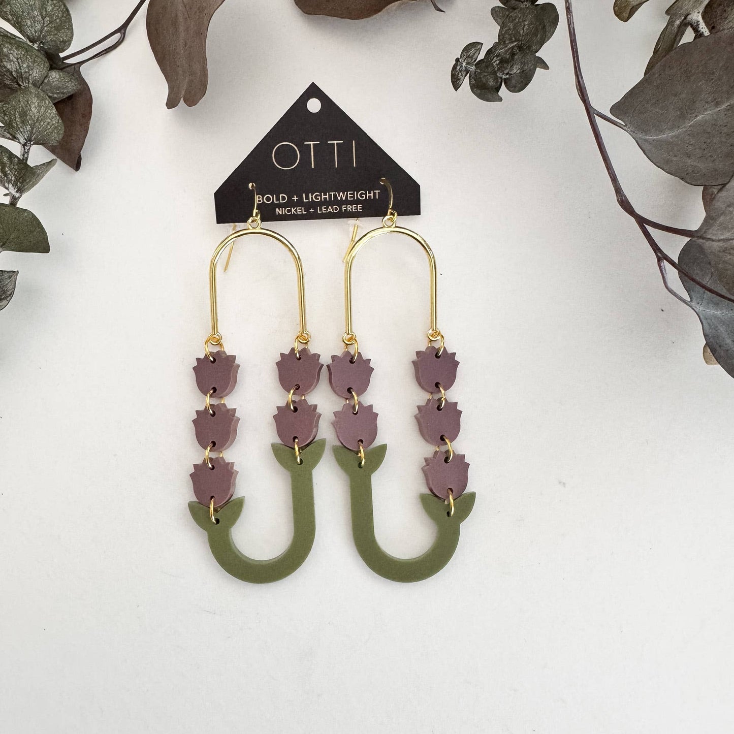 Botanical-Inspired Lightweight Acrylic Earring: Lavender