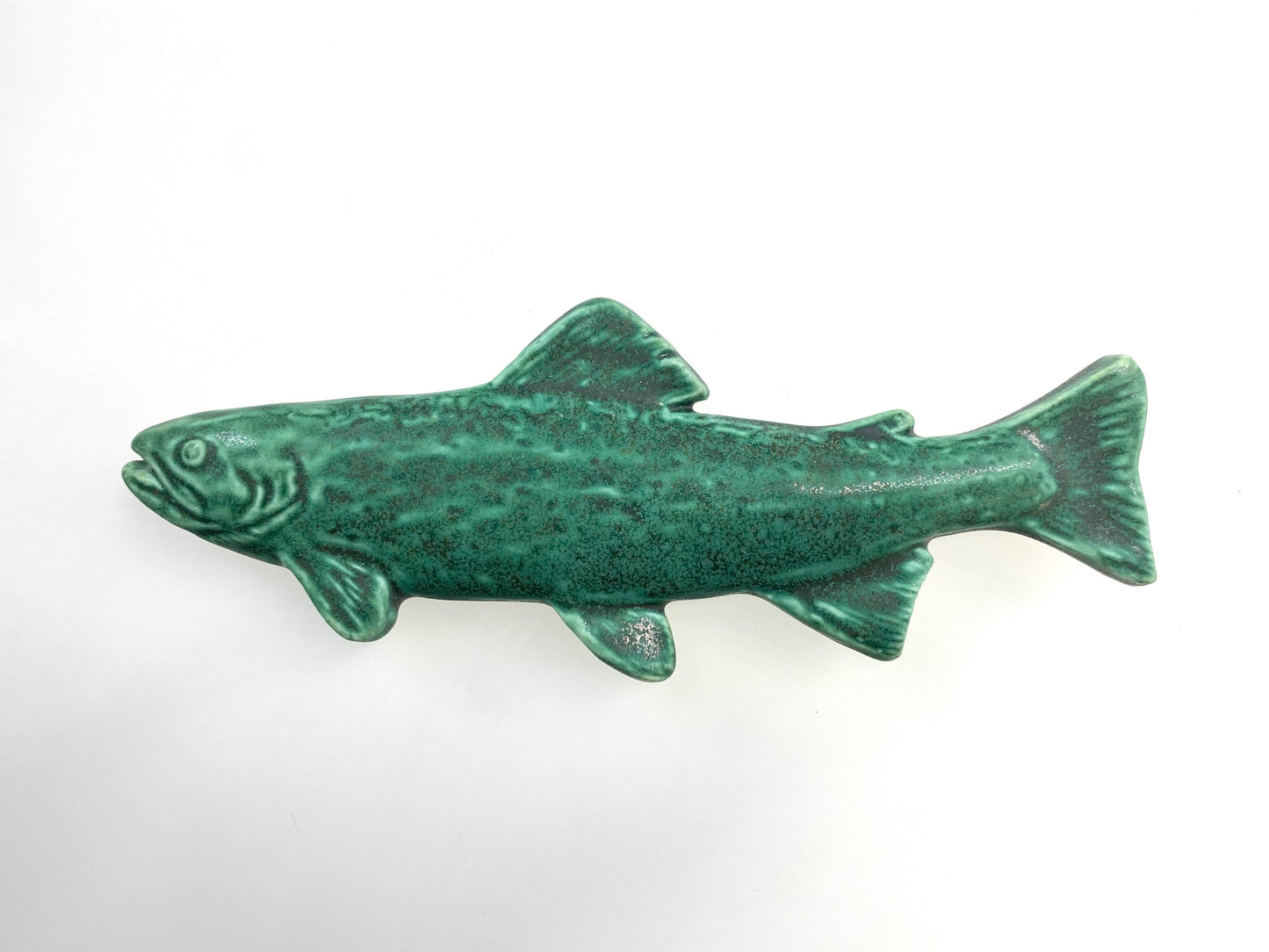 Brook Trout Ceramic Art Tile: Leaf Green glaze