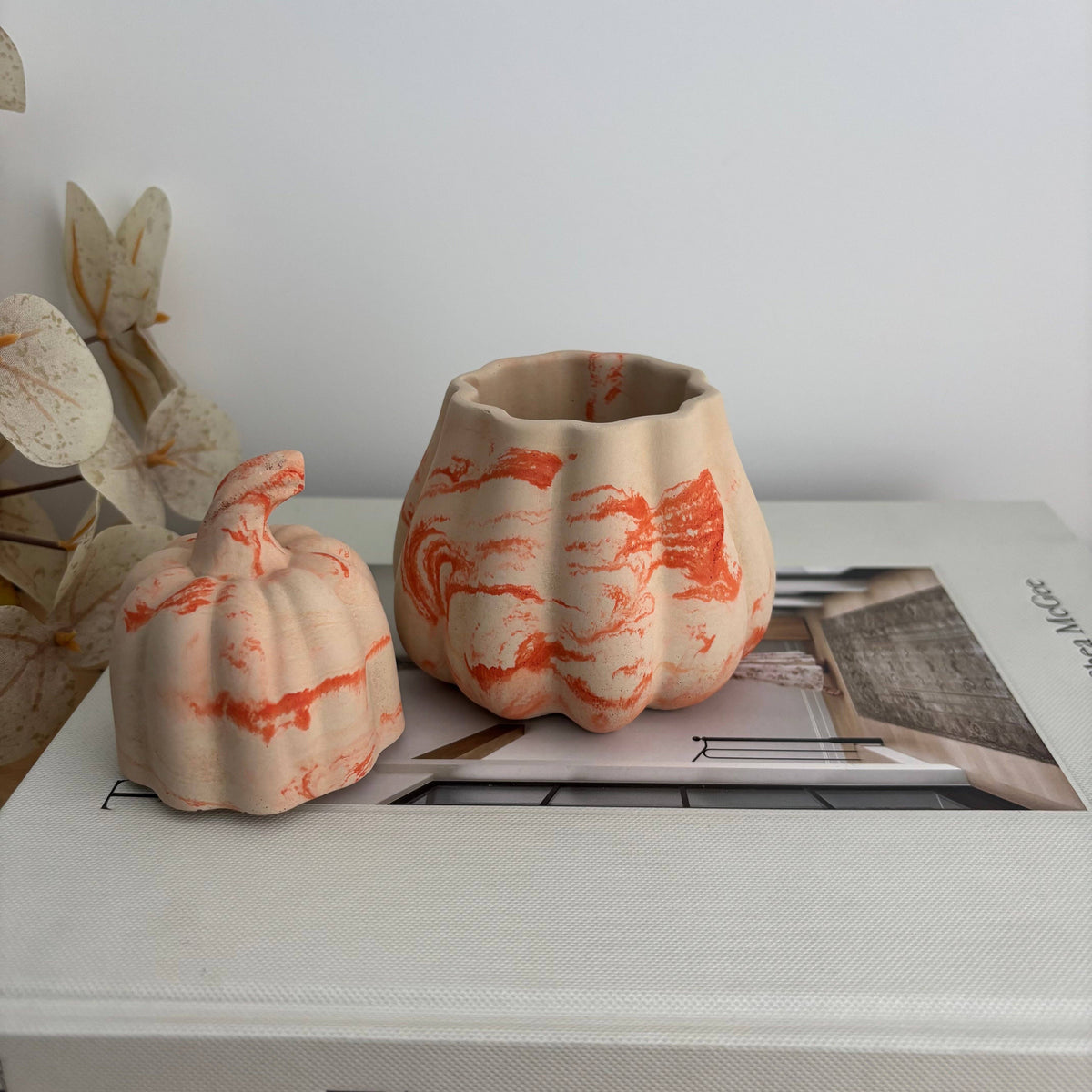 Harvest Vessel | Fall Decor | Autumn Edition | Pumpkin Jar: Beige Sunset