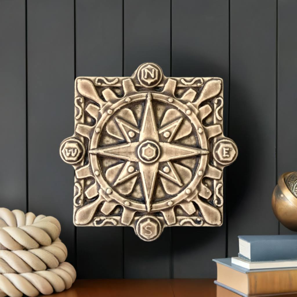 Compass Tile: Smoky Blue