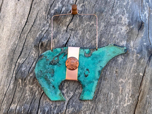 Bear Copper Christmas Ornament