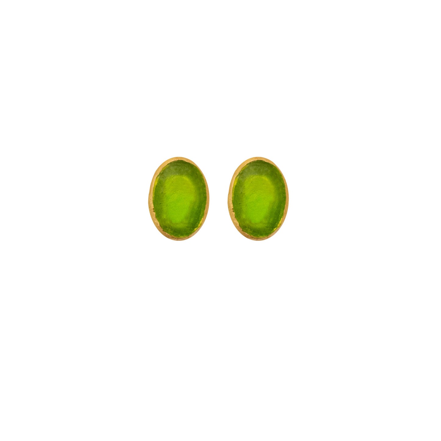 Small Oval Post Earrings: Purple
