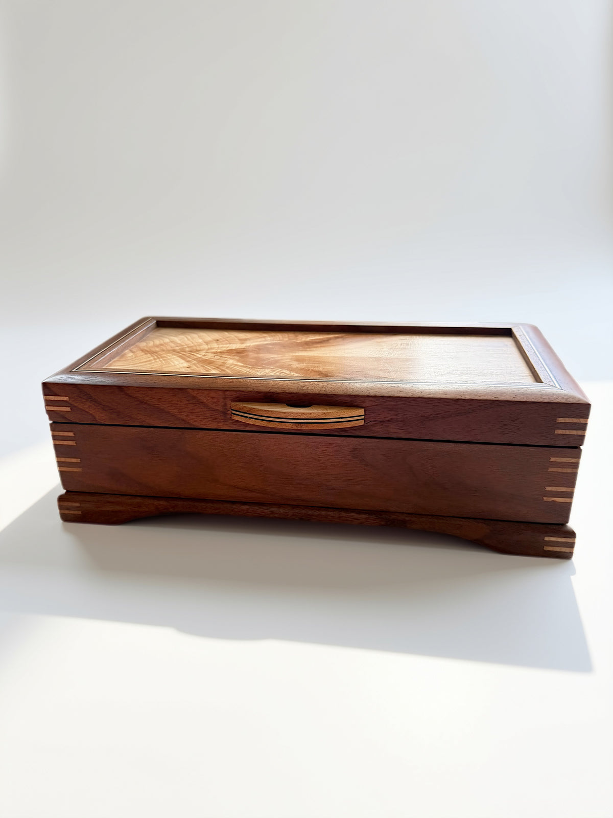Black Walnut Jewelry Box w/ Birch Bark Tray