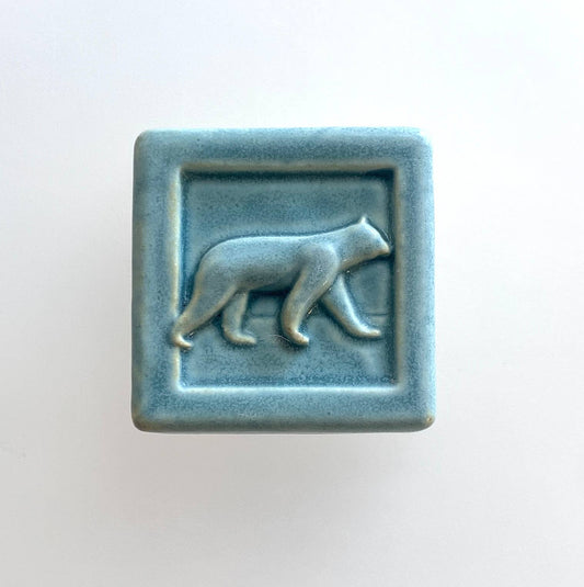 Bear Art Tile 2x2 : Seaside Blue Glaze