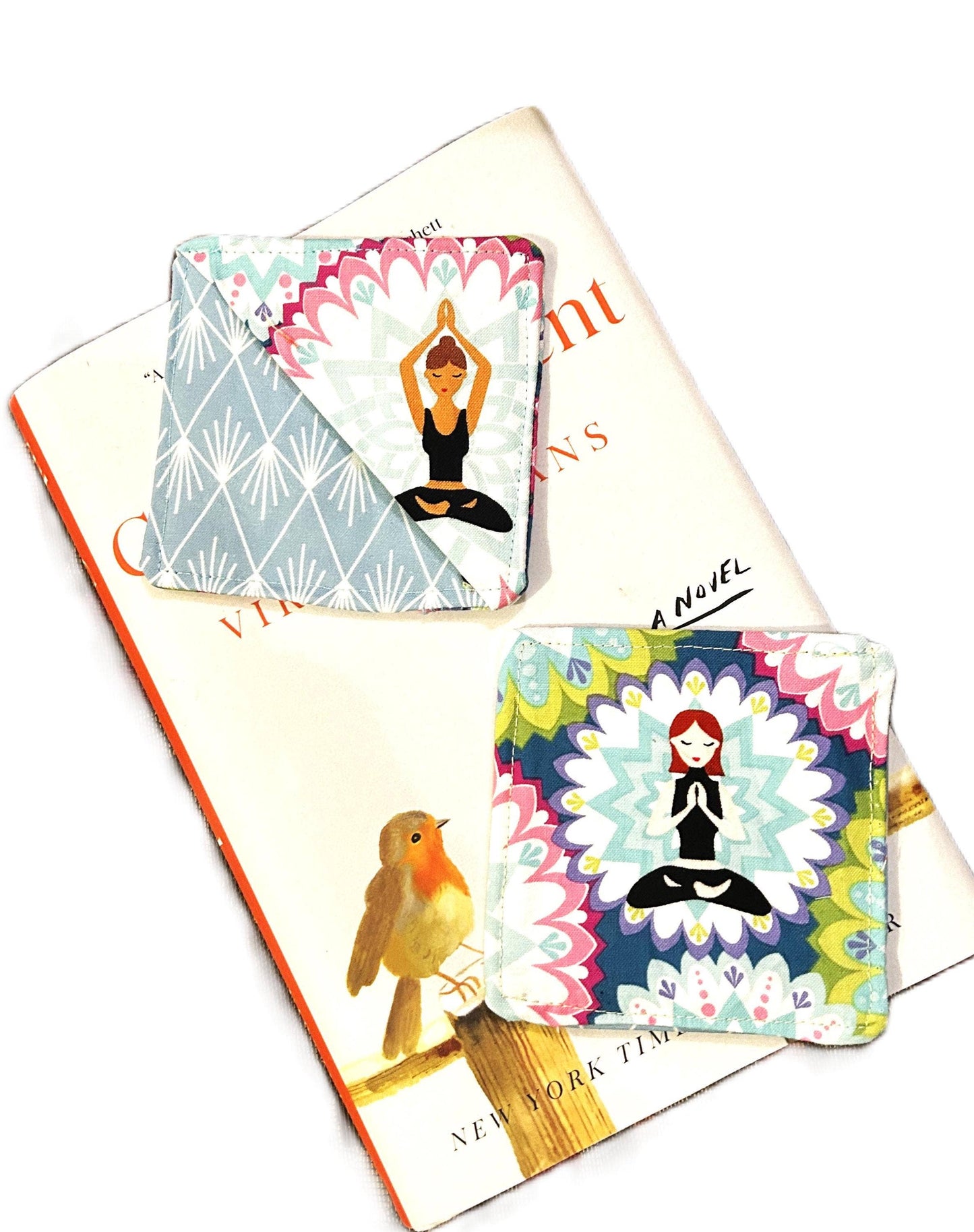 Fabric Corner Bookmark: Yoga Poses