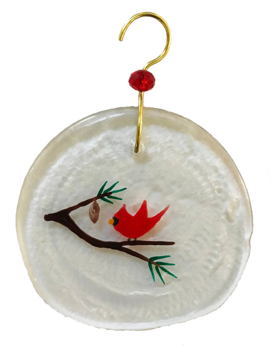 Mini Ornament - Redbird & Pine Cone