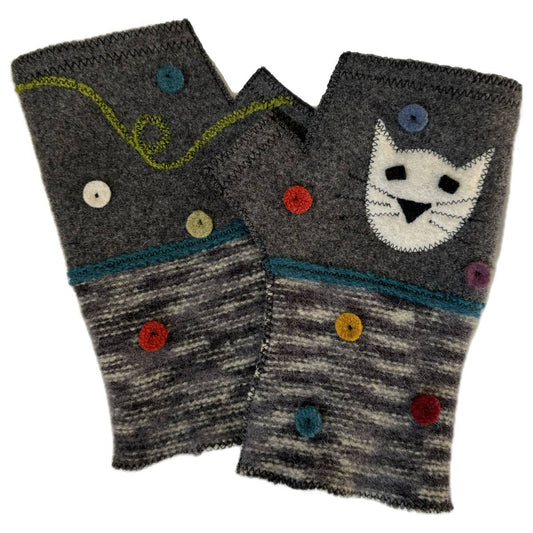 Cool Cat Fingerless Gloves