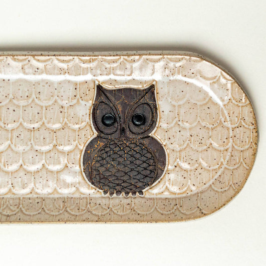 Owl Pattern Ceramic Platter