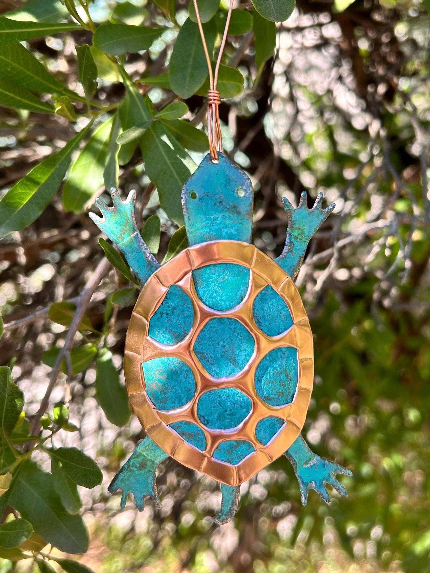 Turtle Tortoise Copper Christmas Ornament