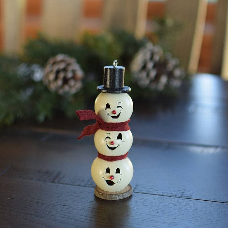 Hand-Crafted Tiered Snowman Gourd - Lil Blake - Winter Decor