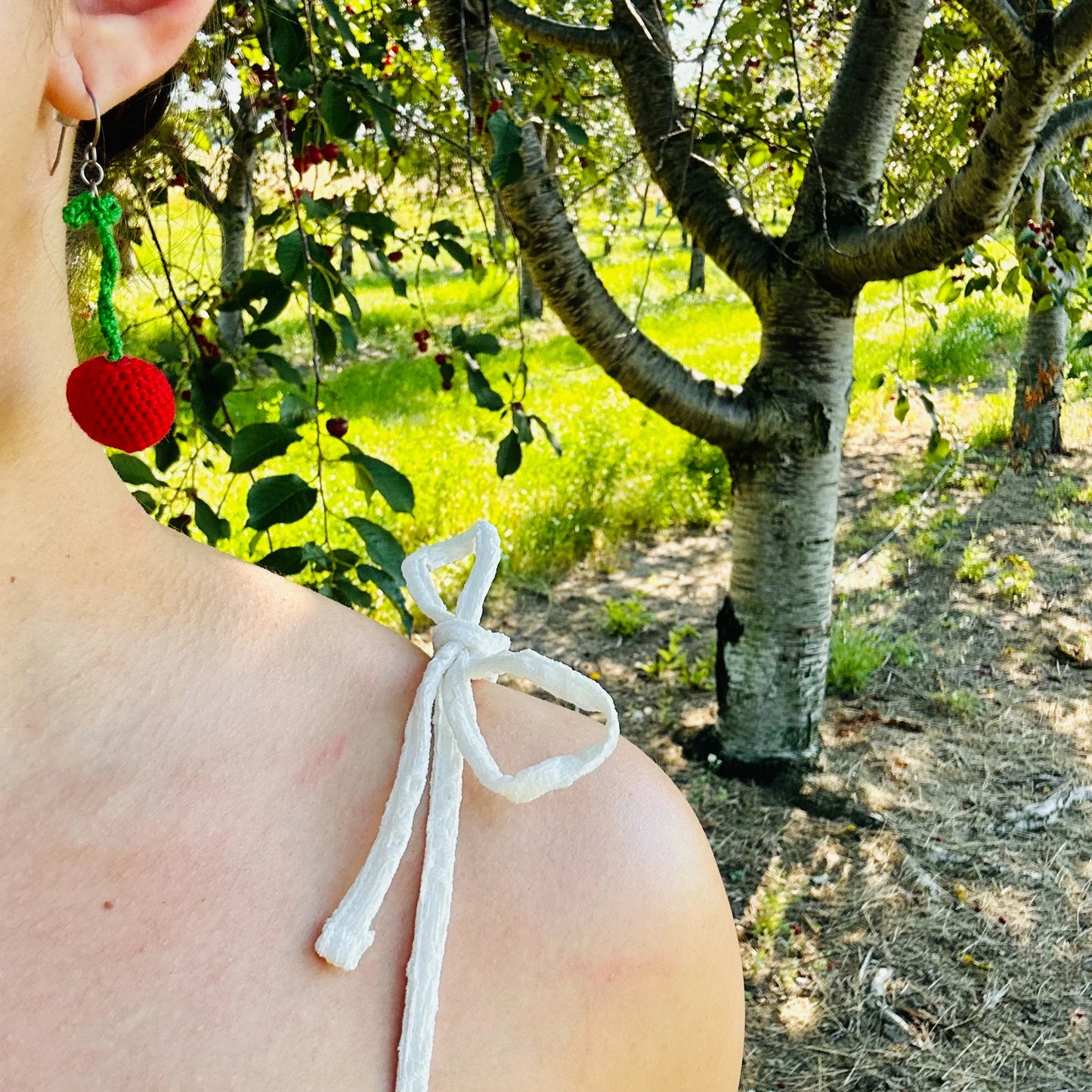 Crochet Cherry Dangles