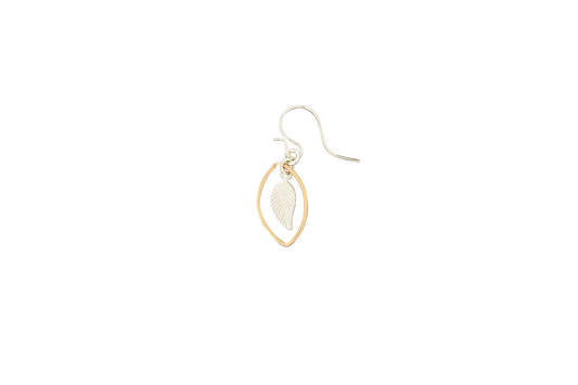 Crescent Floating Feather Earrings: Sterling Silver/Mix