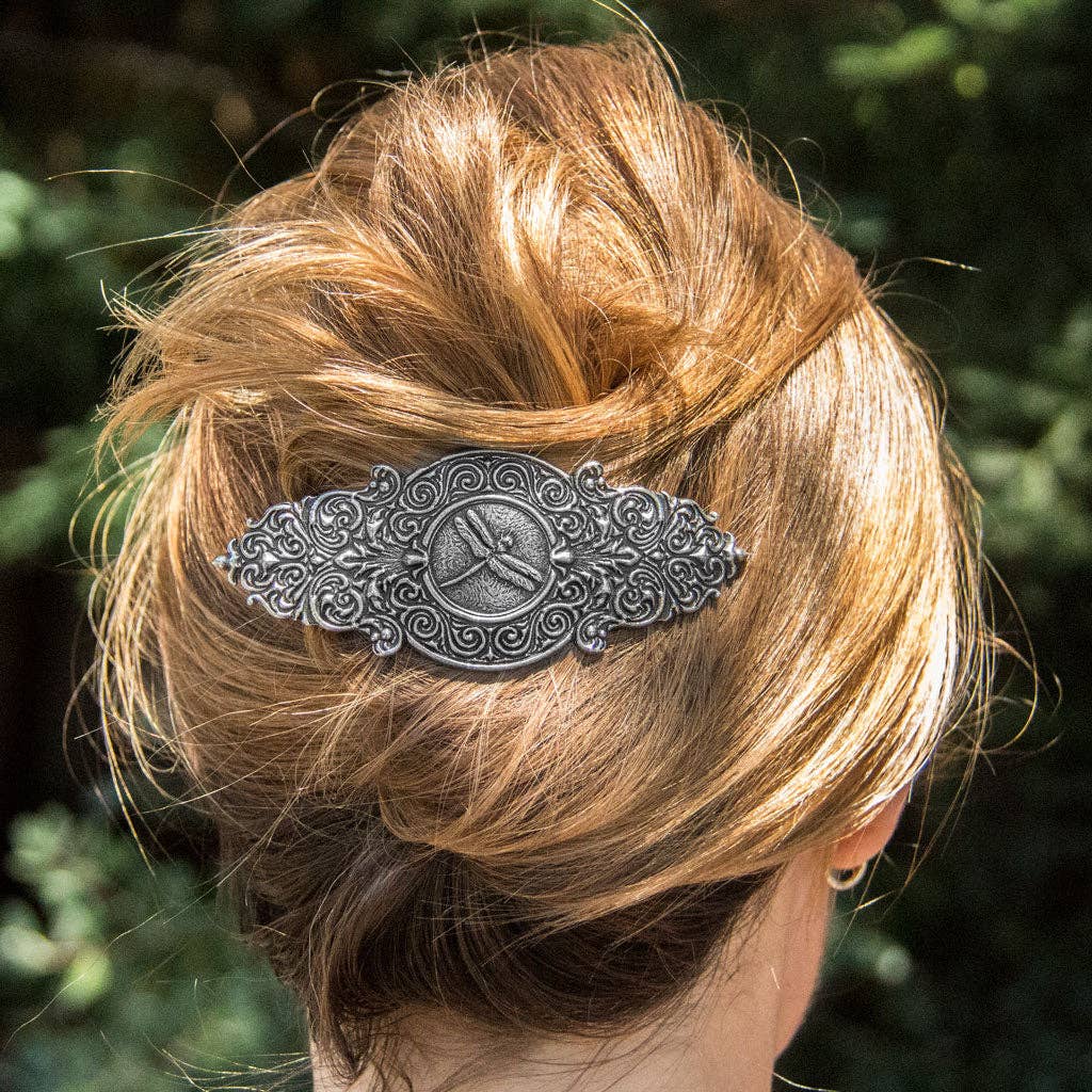 Hair Clip Barrette - Victorian Dragonfly 100mm