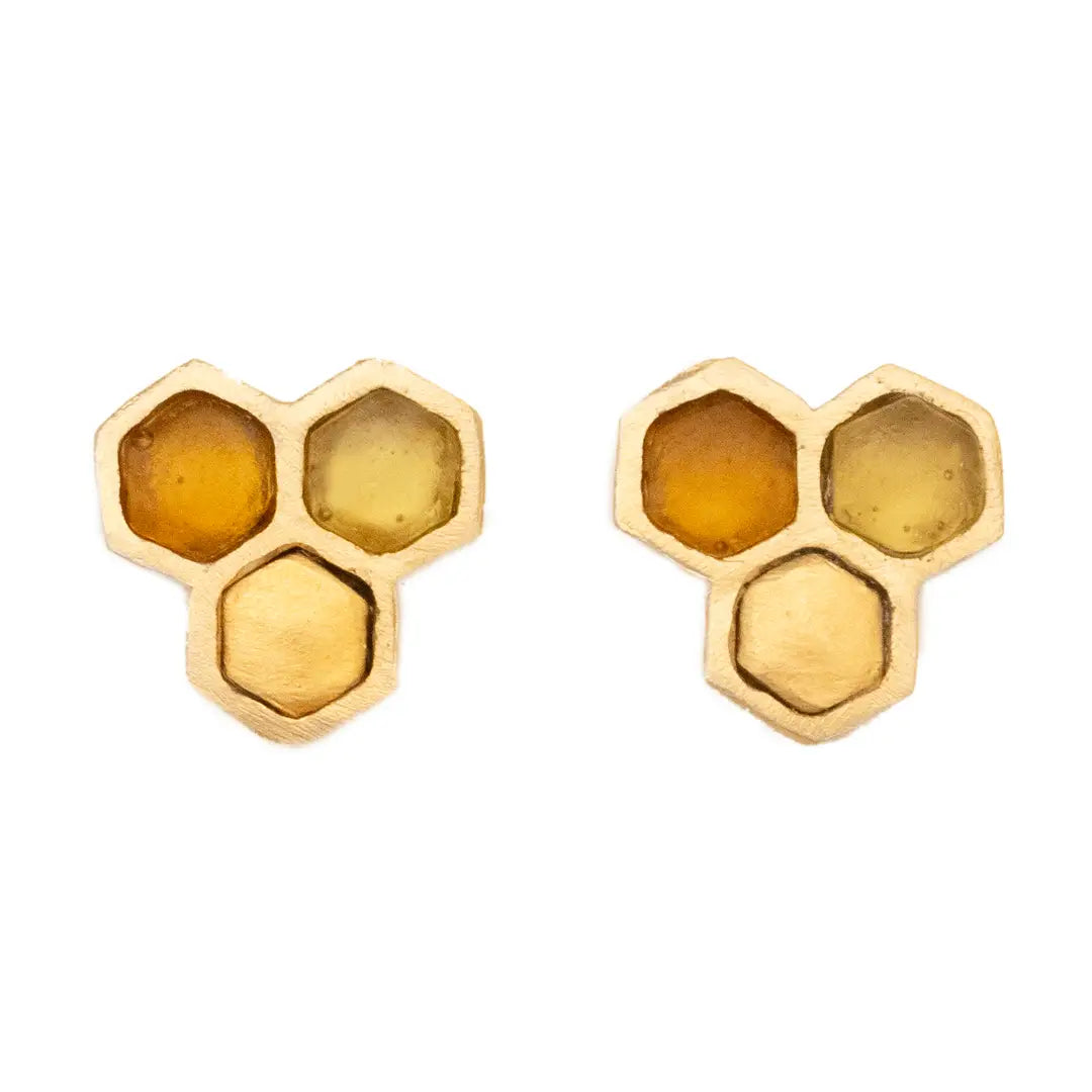 Honeycomb Post Earrings