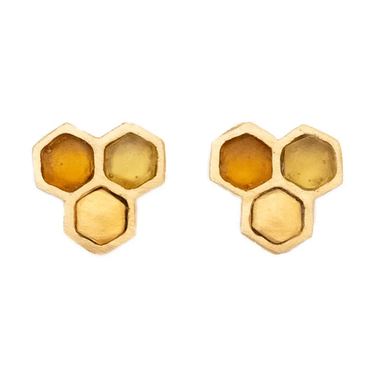 Honeycomb Post Earrings