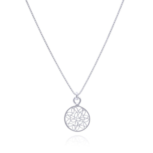 Alice Silver Small Pendant Necklace Filigree: 18"