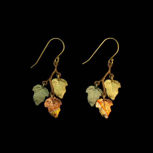 Sugar Maple Dainty 3-Leaf Wire Earrings