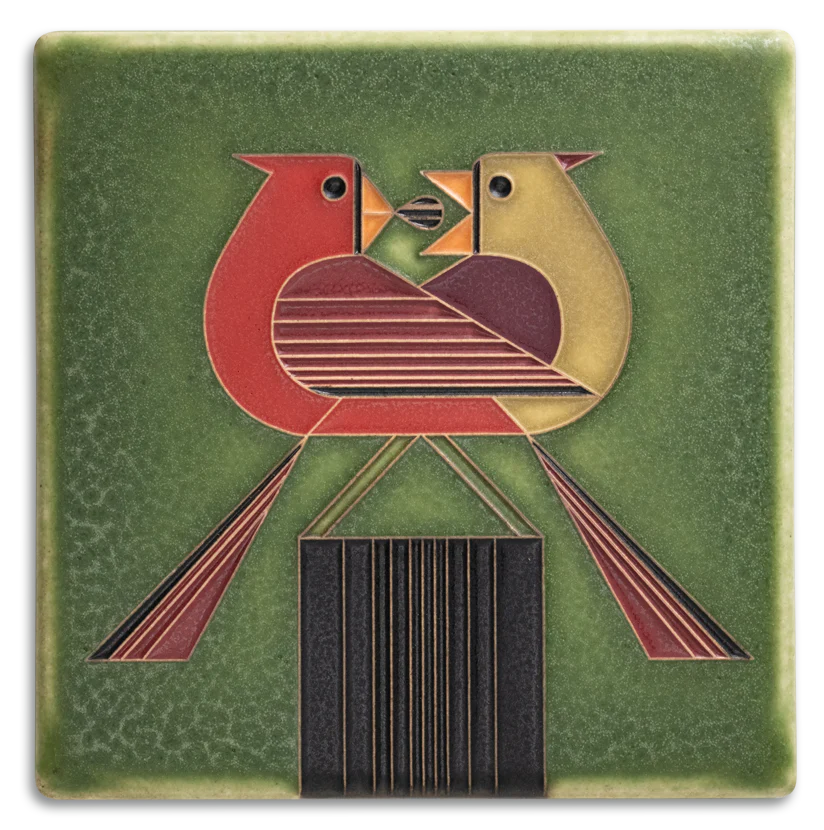 6x6 Redbird Romance Tile