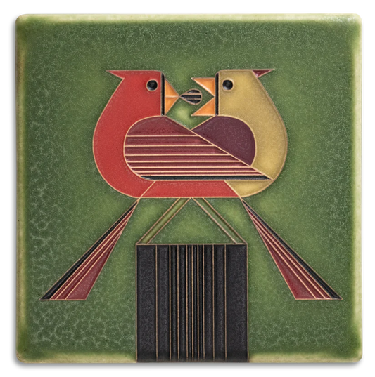 6x6 Redbird Romance Tile