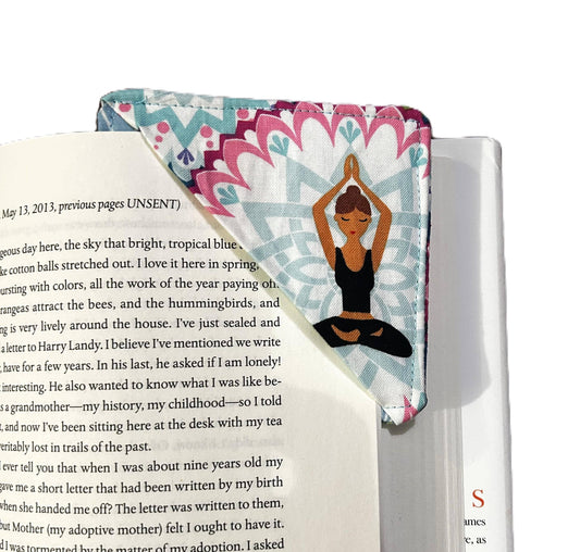 Fabric Corner Bookmark: Yoga Poses
