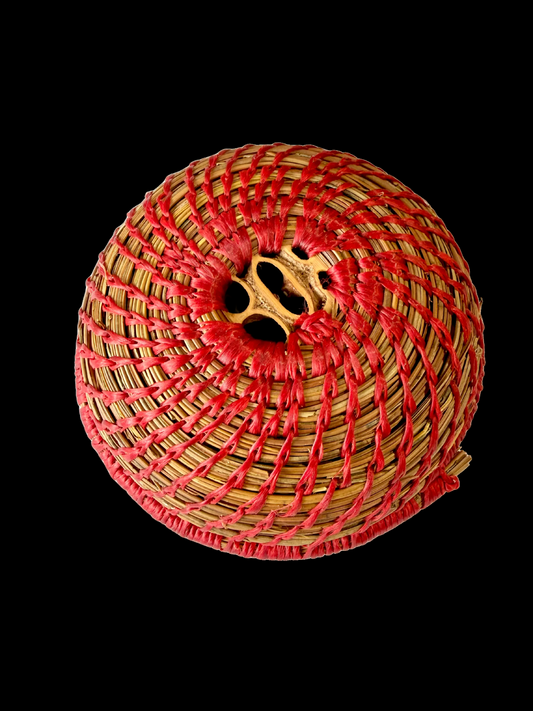 Red w/ Walnut Center Pine Needle Basket