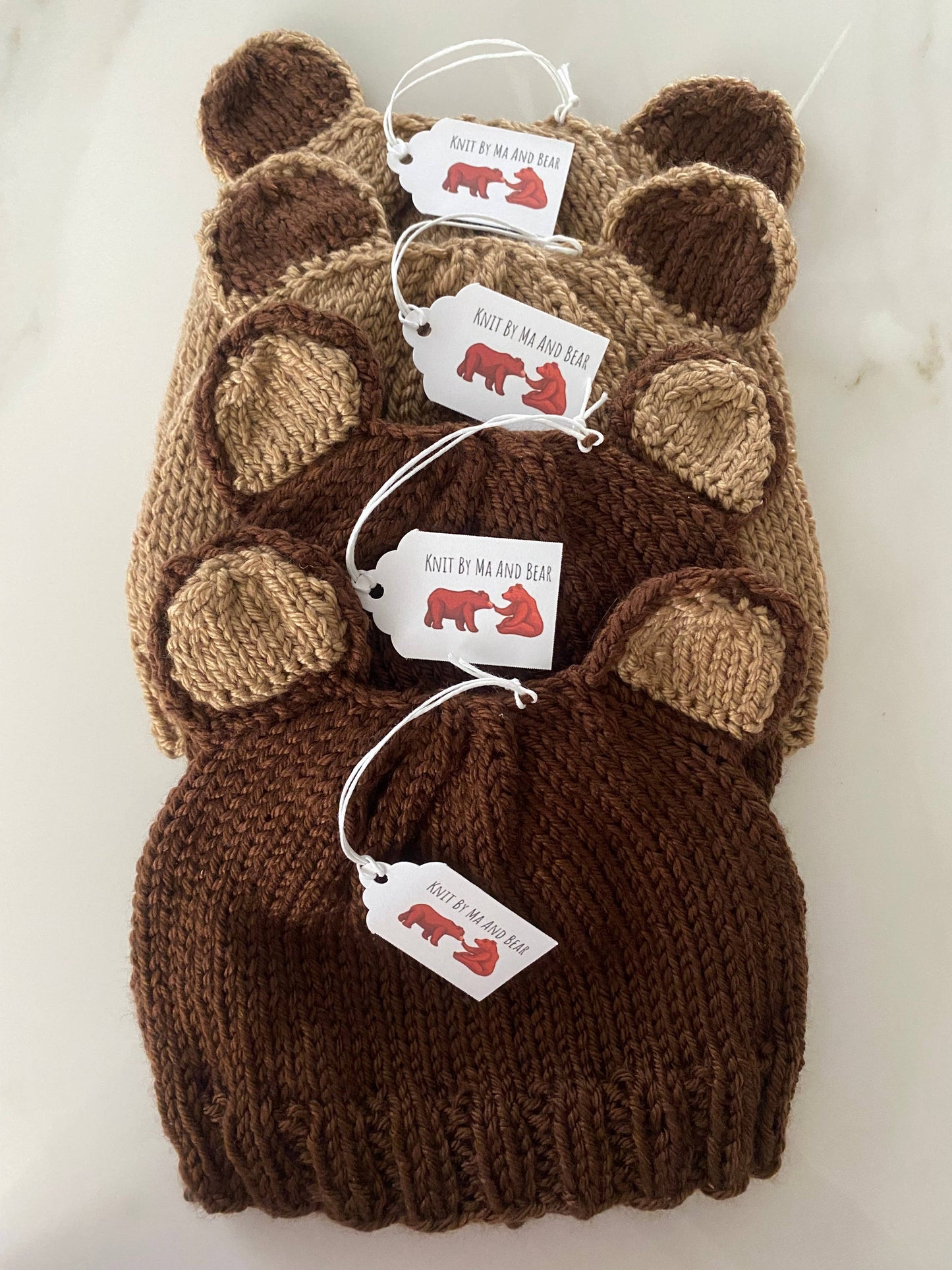 Bear Baby Hat in Cocoa Brown