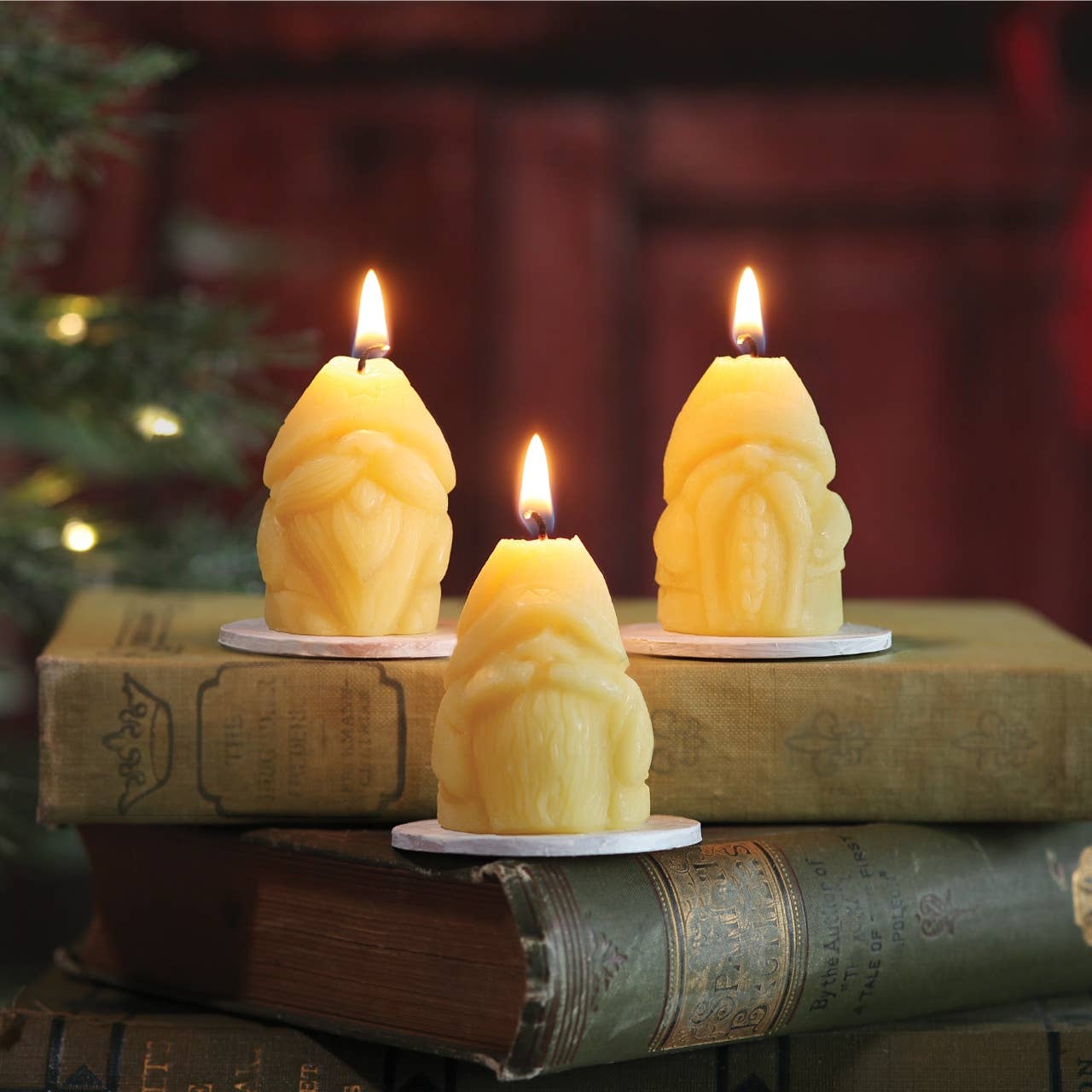 Holiday Gnome Candles – 100% Pure Beeswax – Folly