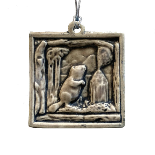 Beaver Ornament: Sepia