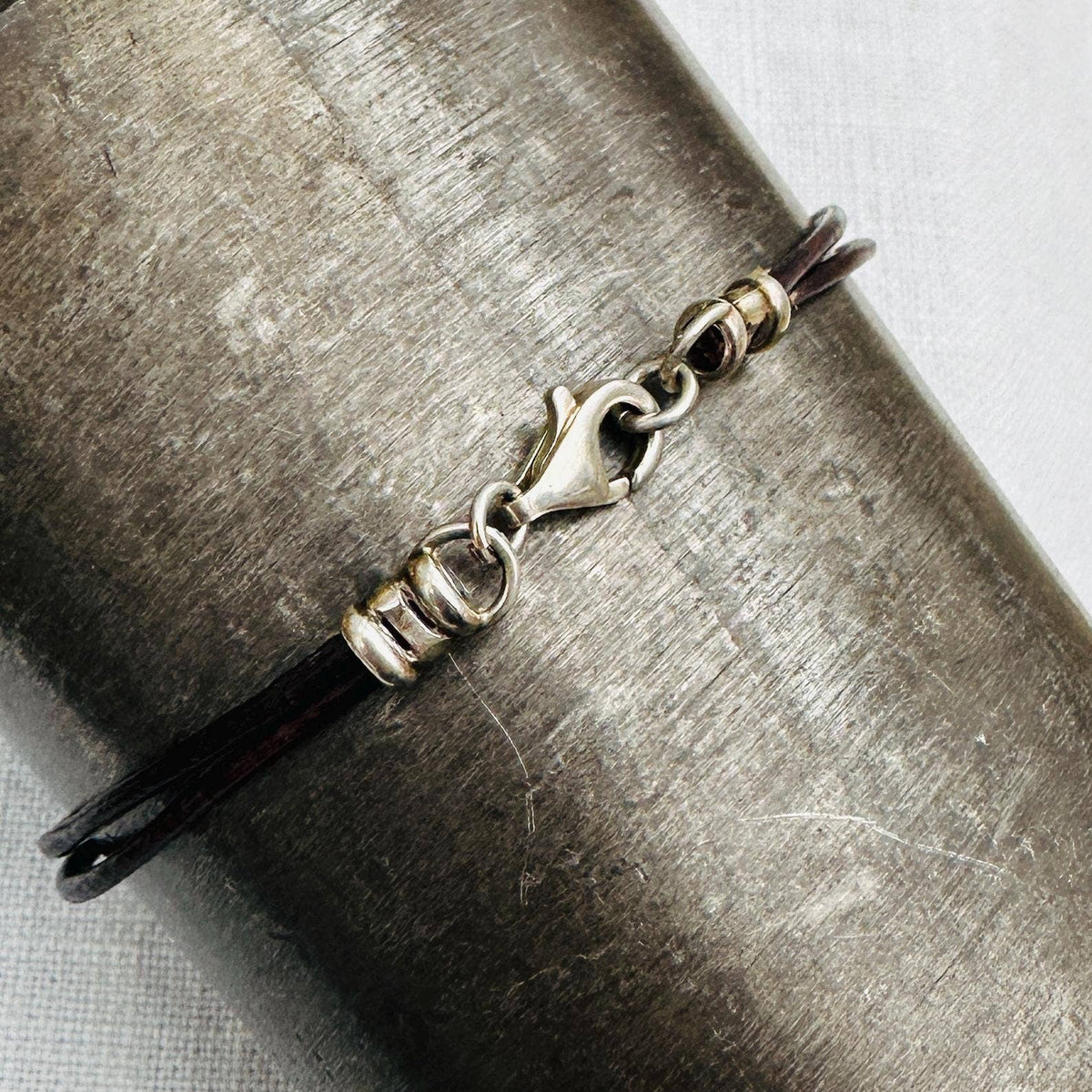 Bridle Leather & Sterling Silver Knotted Bracelet