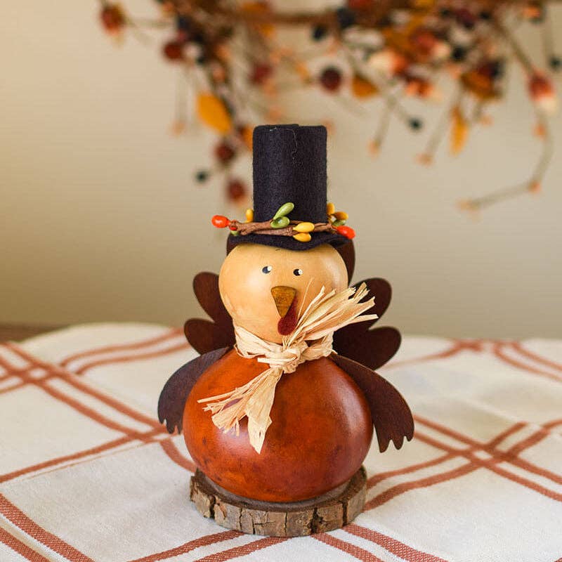 Hand-Crafted Turkey Gourd - Westley Tiny - Fall Decor