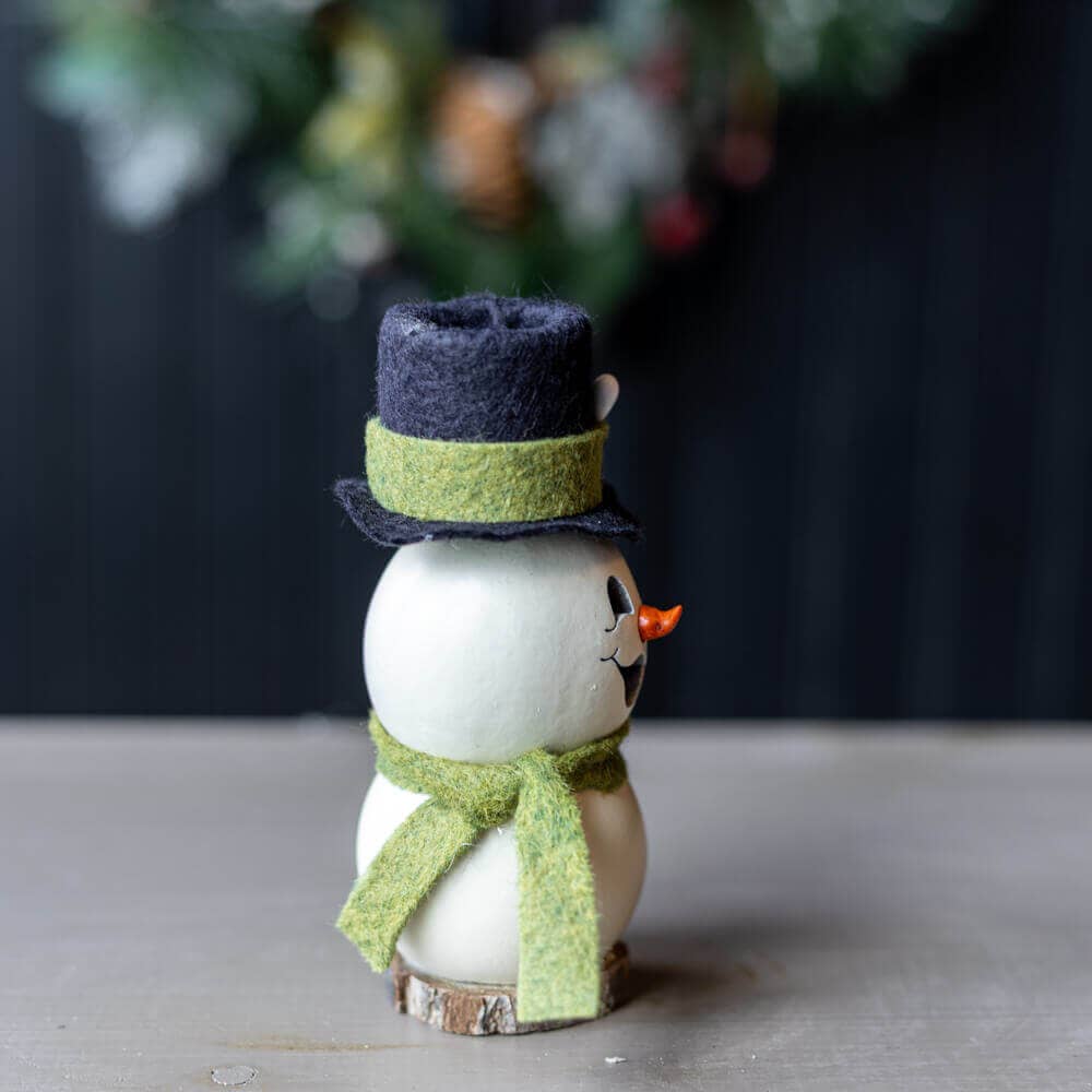 Hand-Crafted Snowman Gourd - Meadowbrooke Snowman Tiny