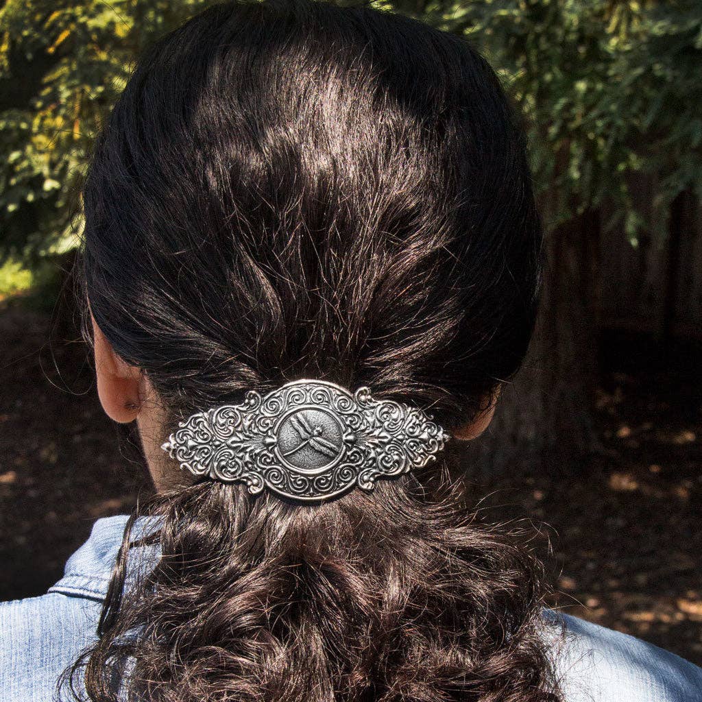Hair Clip Barrette - Victorian Dragonfly 100mm