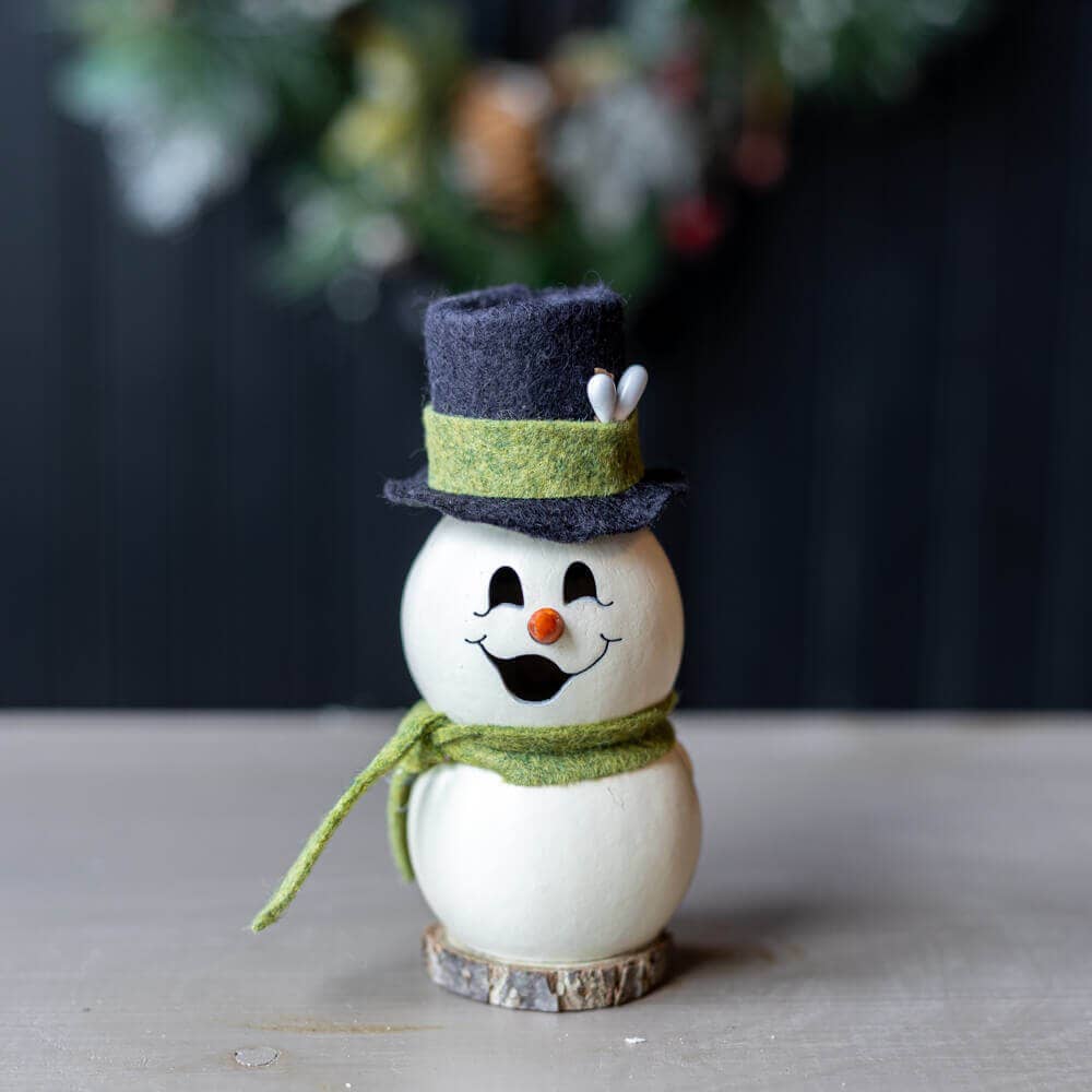 Hand-Crafted Snowman Gourd - Meadowbrooke Snowman Tiny