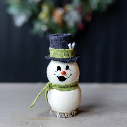 Hand-Crafted Snowman Gourd - Meadowbrooke Snowman Tiny