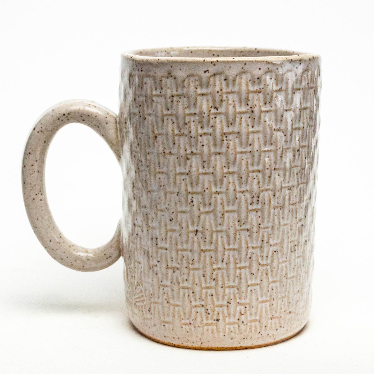 Strawberry Pattern Handmade Ceramic White 16oz Mug