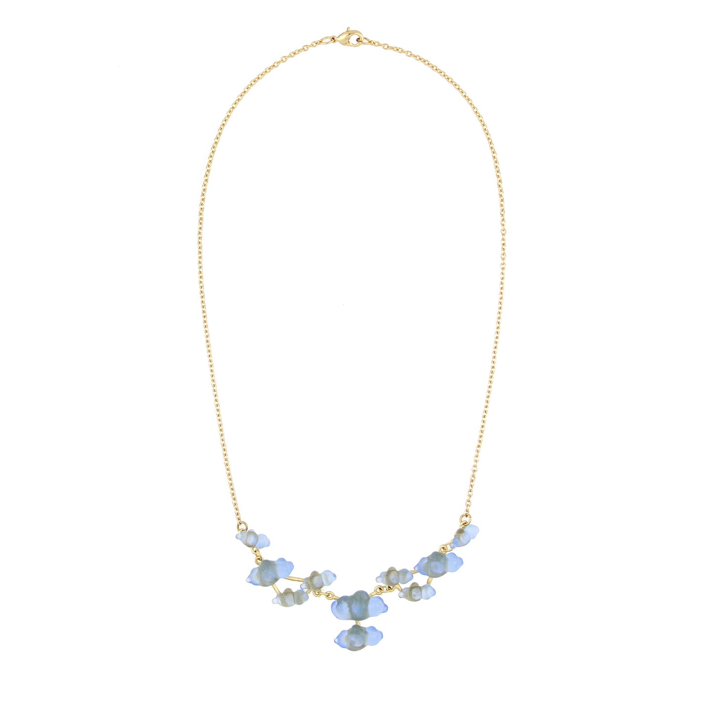 Cloud 16" Adj. Statement Necklace: Light Blue