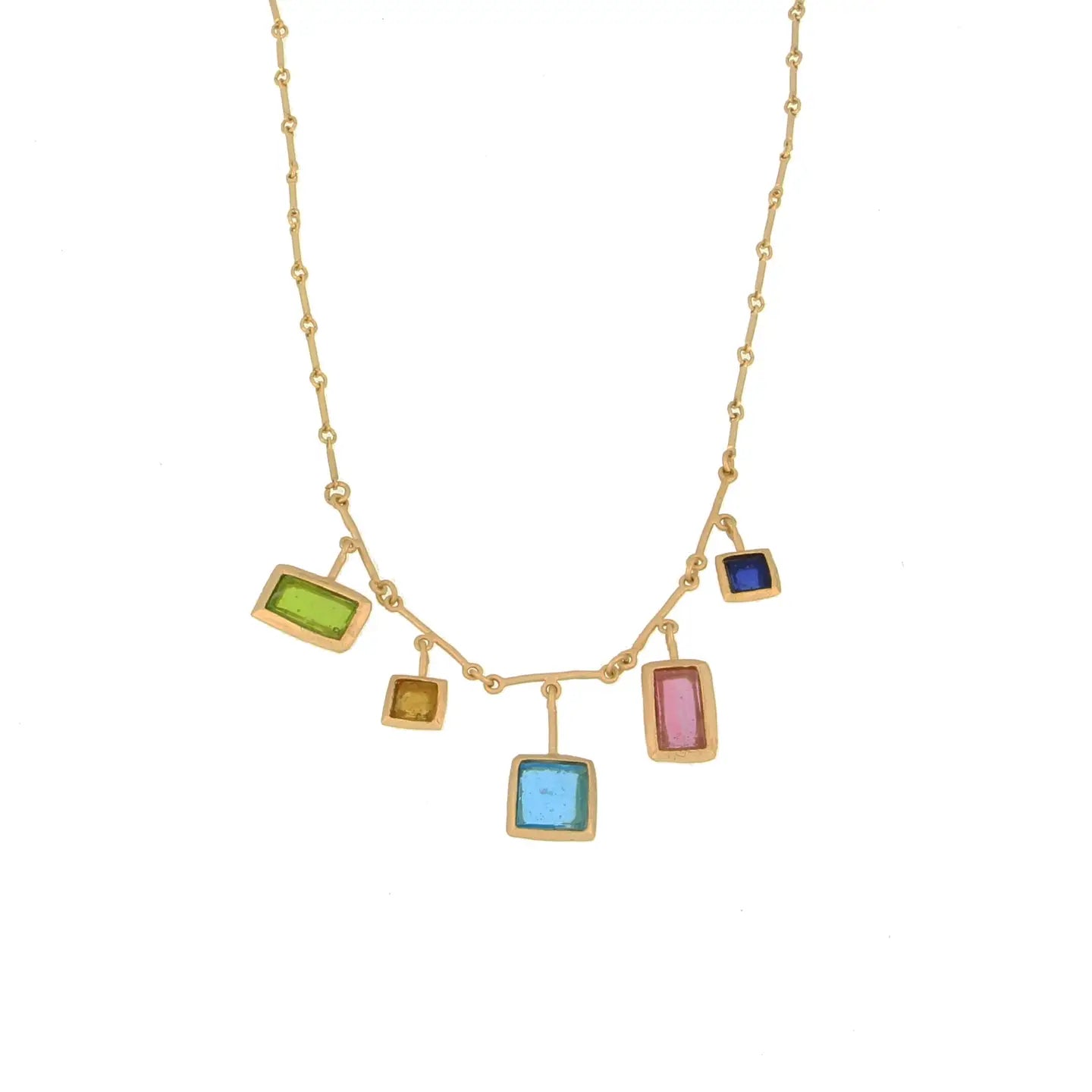 Mosaic Necklace - Multi Colored 16" Adjustable